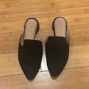 a new day Black Pointed Mules